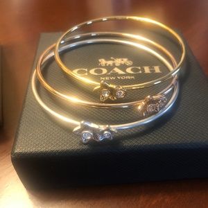 Coach Wildflower 3 Piece Bangle Set Pave -New with Box